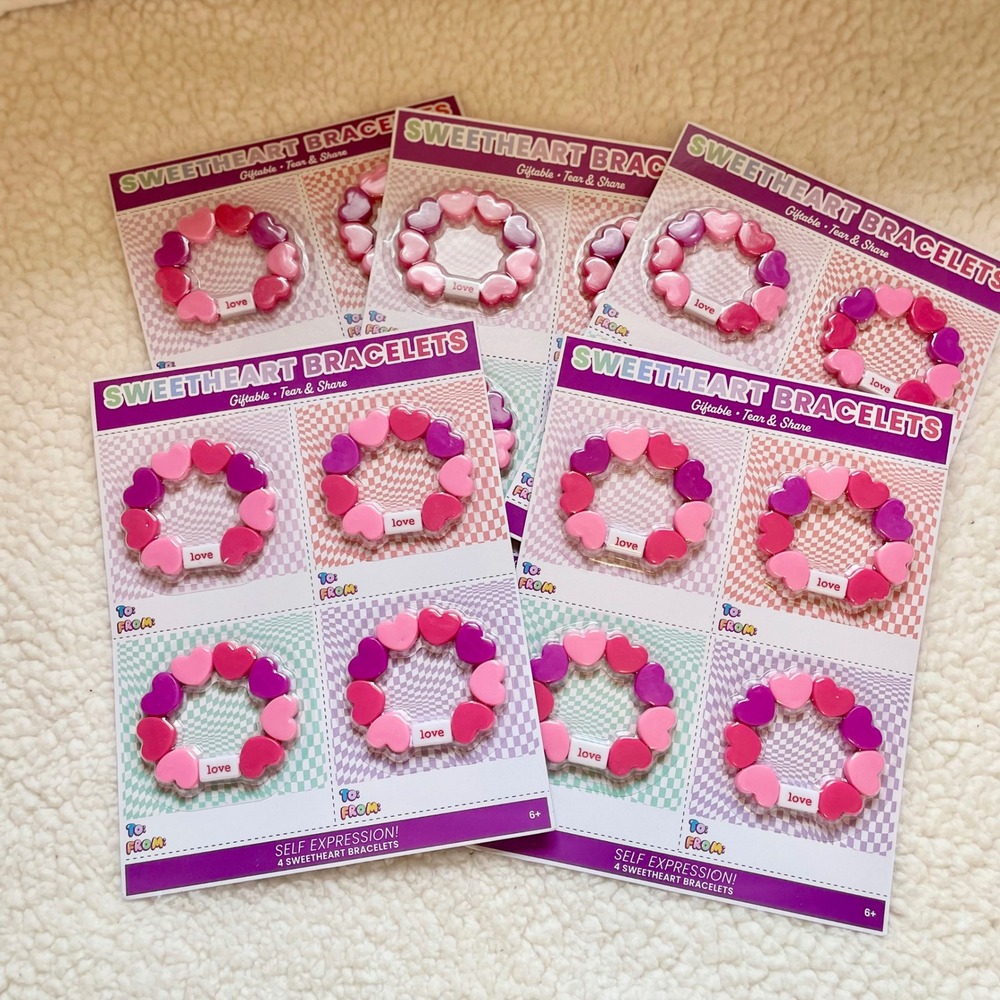 Way To Celebrate Sweetheart Bracelets 4pk Kids Tear & Share Heart‎ Beads